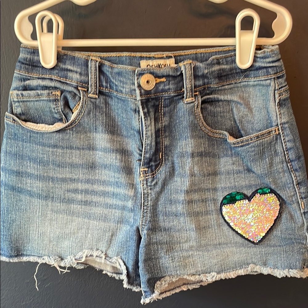 OshKosh B'gosh Blue Denim Shorts with Sequin Heart